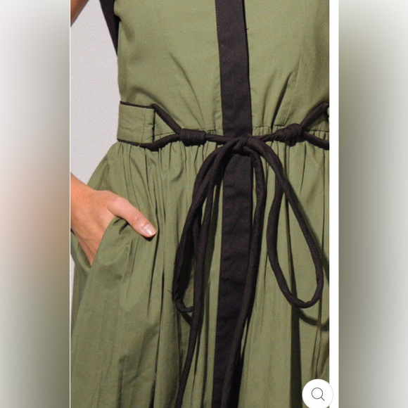 NWT! Kleid Celia Midi Green Tie Waist Dress Size Small - Picture 3 of 12